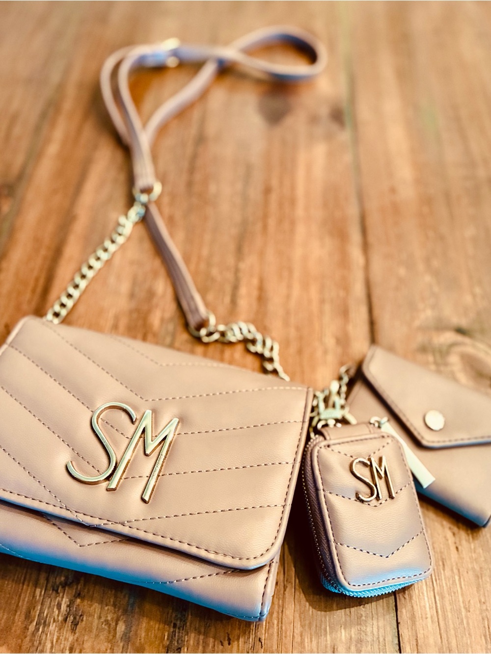 Steve Madden Blexi crossbody combo purse. Mauve or dusty pink